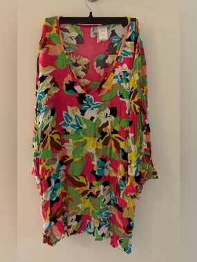Anne Cole Flounce V Neck Tunic Cover Up